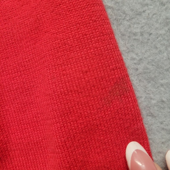 Lacoste Men's Cotton V-Neck Sweater Red Long Sleeve Size 36 Old Money Preppy - Picture 3 of 10